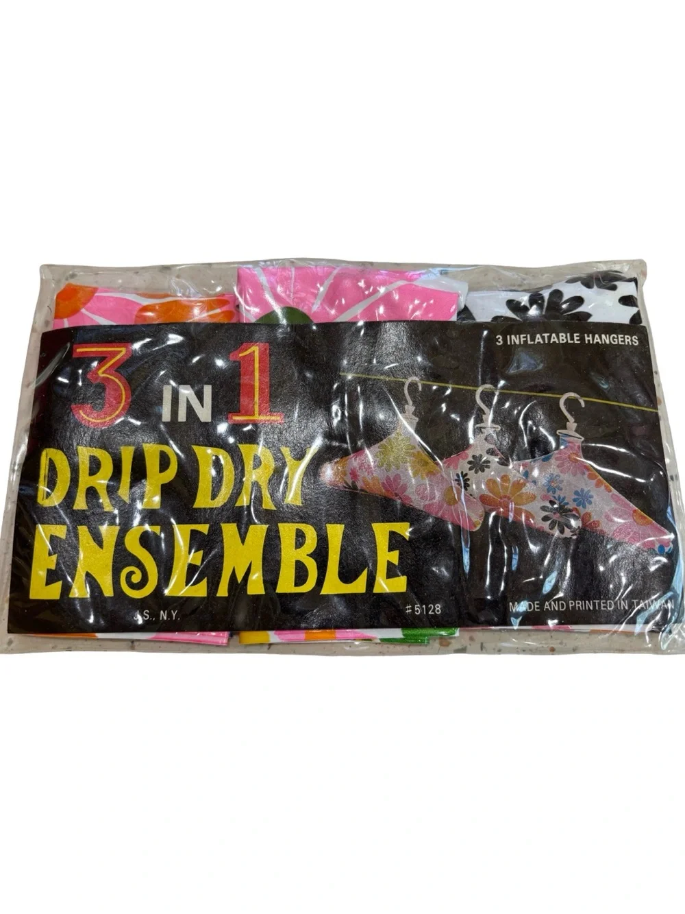 New in Package Vintage Plastic Blow Up Hangers Floral MOD‎ 60s Style Barbie